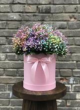 Цветочная композиция из Гипсофила и Розы в шляпной коробке #REPLACE_PRED# Зеленодольске