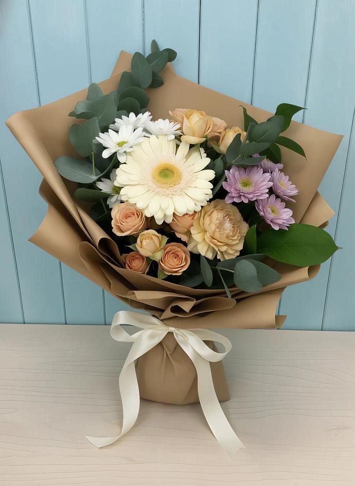 Букет цветов из: Герберы и Хризантемы в Зеленодольске