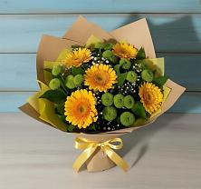 Букет цветов из:  Герберы и Хризантемы в Зеленодольске