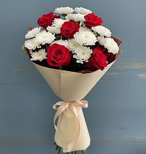 Букет цветов из:  Розы и Хризантемы в Зеленодольске