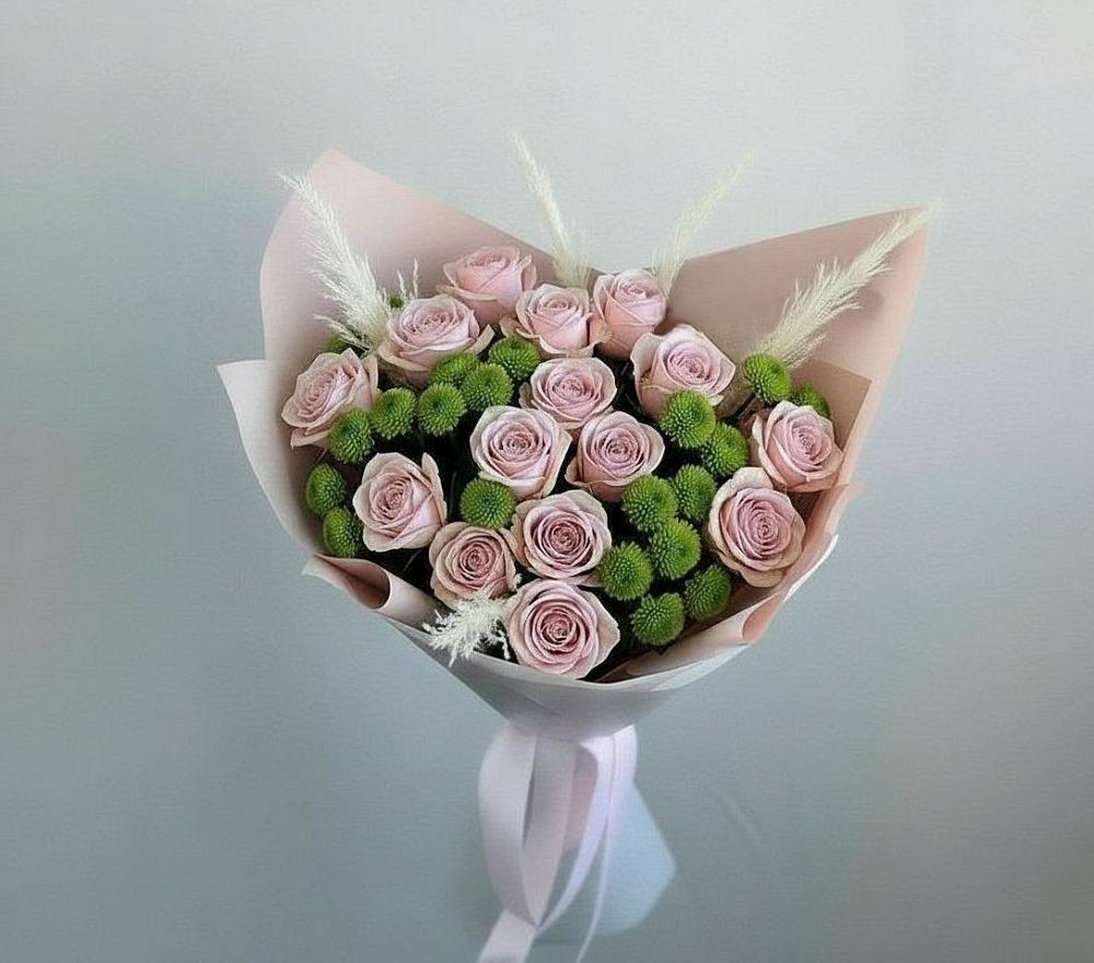 Букет цветов из: Розы и Хризантемы в Зеленодольске