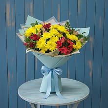 Букет цветов из:  Альстромерии и Хризантемы в Зеленодольске