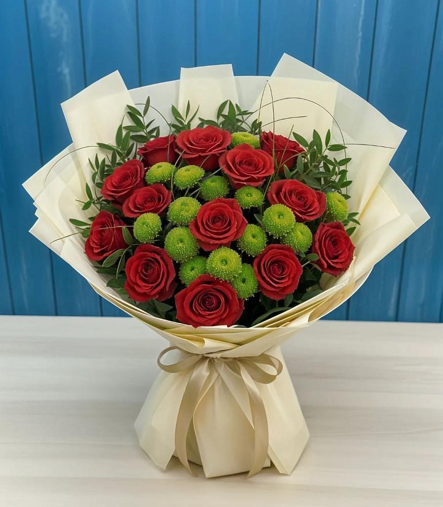 Букет цветов из: Розы и Хризантемы в Зеленодольске